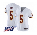 Women's Washington Redskins #5 Tress Way White Vapor Untouchable Limited Player 100th Season Football Jersey