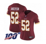 Women's Washington Redskins #52 Ryan Anderson Burgundy Red Team Color Vapor Untouchable Limited Player 100th Season Football Jersey