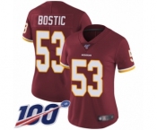 Women's Washington Redskins #53 Jon Bostic Burgundy Red Team Color Vapor Untouchable Limited Player 100th Season Football Jersey