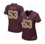 Women's Washington Redskins #53 Jon Bostic Game Burgundy Red Gold Number Alternate 80TH Anniversary Football Jersey