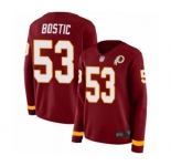 Women's Washington Redskins #53 Jon Bostic Limited Burgundy Therma Long Sleeve Football Jersey