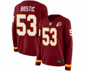 Women's Washington Redskins #53 Jon Bostic Limited Burgundy Therma Long Sleeve Football Jersey