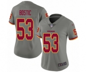 Women's Washington Redskins #53 Jon Bostic Limited Gray Inverted Legend Football Jersey