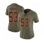 Women's Washington Redskins #53 Jon Bostic Limited Olive 2017 Salute to Service Football Jersey