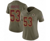 Women's Washington Redskins #53 Jon Bostic Limited Olive 2017 Salute to Service Football Jersey