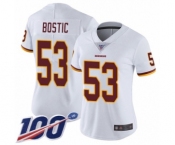Women's Washington Redskins #53 Jon Bostic White Vapor Untouchable Limited Player 100th Season Football Jersey