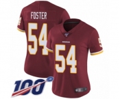Women's Washington Redskins #54 Mason Foster Burgundy Red Team Color Vapor Untouchable Limited Player 100th Season Football Jersey
