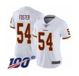 Women's Washington Redskins #54 Mason Foster White Vapor Untouchable Limited Player 100th Season Football Jersey