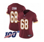 Women's Washington Redskins #68 Russ Grimm Burgundy Red Team Color Vapor Untouchable Limited Player 100th Season Football Jersey