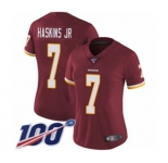 Women's Washington Redskins #7 Dwayne Haskins Burgundy Red Team Color Vapor Untouchable Limited Player 100th Season Jersey