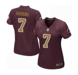 Women's Washington Redskins #7 Dwayne Haskins Game Burgundy Red Gold Number Alternate 80TH Anniversary Football Jersey