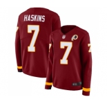 Women's Washington Redskins #7 Dwayne Haskins Limited Burgundy Therma Long Sleeve Football Jersey