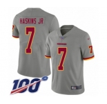 Women's Washington Redskins #7 Dwayne Haskins Limited Gray Inverted Legend 100th Season Football Jerseys