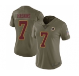 Women's Washington Redskins #7 Dwayne Haskins Limited Olive 2017 Salute to Service Football Jersey