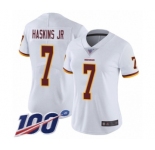 Women's Washington Redskins #7 Dwayne Haskins White Vapor Untouchable Limited Player 100th Season Jersey