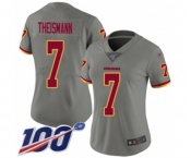 Women's Washington Redskins #7 Joe Theismann Limited Gray Inverted Legend 100th Season Football Jersey