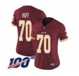 Women's Washington Redskins #70 Sam Huff Burgundy Red Team Color Vapor Untouchable Limited Player 100th Season Football Jersey