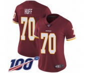 Women's Washington Redskins #70 Sam Huff Burgundy Red Team Color Vapor Untouchable Limited Player 100th Season Football Jersey