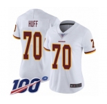 Women's Washington Redskins #70 Sam Huff White Vapor Untouchable Limited Player 100th Season Football Jersey
