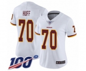 Women's Washington Redskins #70 Sam Huff White Vapor Untouchable Limited Player 100th Season Football Jersey