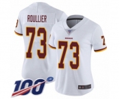 Women's Washington Redskins #73 Chase Roullier White Vapor Untouchable Limited Player 100th Season Football Jersey