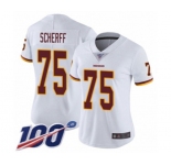 Women's Washington Redskins #75 Brandon Scherff White Vapor Untouchable Limited Player 100th Season Football Jersey