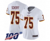 Women's Washington Redskins #75 Brandon Scherff White Vapor Untouchable Limited Player 100th Season Football Jersey