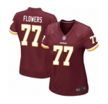 Women's Washington Redskins #77 Ereck Flowers Game Burgundy Red Team Color Football Jersey