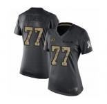 Women's Washington Redskins #77 Ereck Flowers Limited Black 2016 Salute to Service Football Jersey