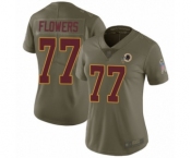 Women's Washington Redskins #77 Ereck Flowers Limited Olive 2017 Salute to Service Football Jersey