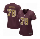 Women's Washington Redskins #78 Wes Martin Game Burgundy Red Gold Number Alternate 80TH Anniversary Football Jersey