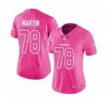 Women's Washington Redskins #78 Wes Martin Limited Pink Rush Fashion Football Jersey