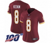 Women's Washington Redskins #8 Case Keenum Burgundy Red Team Color Vapor Untouchable Limited Player 100th Season Football Jersey