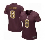 Women's Washington Redskins #8 Case Keenum Game Burgundy Red Gold Number Alternate 80TH Anniversary Football Jersey