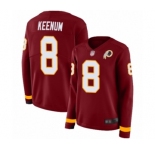 Women's Washington Redskins #8 Case Keenum Limited Burgundy Therma Long Sleeve Football Jersey