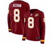 Women's Washington Redskins #8 Case Keenum Limited Burgundy Therma Long Sleeve Football Jersey