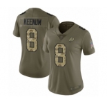 Women's Washington Redskins #8 Case Keenum Limited Olive Camo 2017 Salute to Service Football Jersey