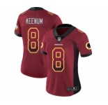 Women's Washington Redskins #8 Case Keenum Limited Red Rush Drift Fashion Football Jersey