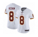 Women's Washington Redskins #8 Case Keenum White Vapor Untouchable Limited Player Football Jersey