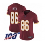 Women's Washington Redskins #86 Jordan Reed Burgundy Red Team Color Vapor Untouchable Limited Player 100th Season Football Jersey