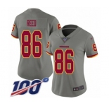 Women's Washington Redskins #86 Jordan Reed Limited Gray Inverted Legend 100th Season Football Jersey