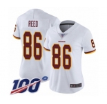 Women's Washington Redskins #86 Jordan Reed White Vapor Untouchable Limited Player 100th Season Football Jersey