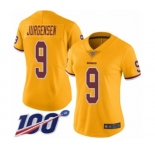 Women's Washington Redskins #9 Sonny Jurgensen Limited Gold Rush Vapor Untouchable 100th Season Football Jersey