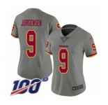 Women's Washington Redskins #9 Sonny Jurgensen Limited Gray Inverted Legend 100th Season Football Jersey