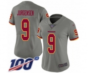 Women's Washington Redskins #9 Sonny Jurgensen Limited Gray Inverted Legend 100th Season Football Jersey