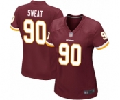 Women's Washington Redskins #90 Montez Sweat Game Burgundy Red Team Color Football Jersey