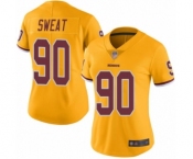 Women's Washington Redskins #90 Montez Sweat Limited Gold Rush Vapor Untouchable Football Jersey