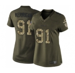 Women's Washington Redskins #91 Ryan Kerrigan Elite Green Salute to Service Football Jersey