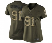Women's Washington Redskins #91 Ryan Kerrigan Elite Green Salute to Service Football Jersey