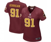 Women's Washington Redskins #91 Ryan Kerrigan Game Burgundy Red Gold Number Alternate 80TH Anniversary Football Jersey